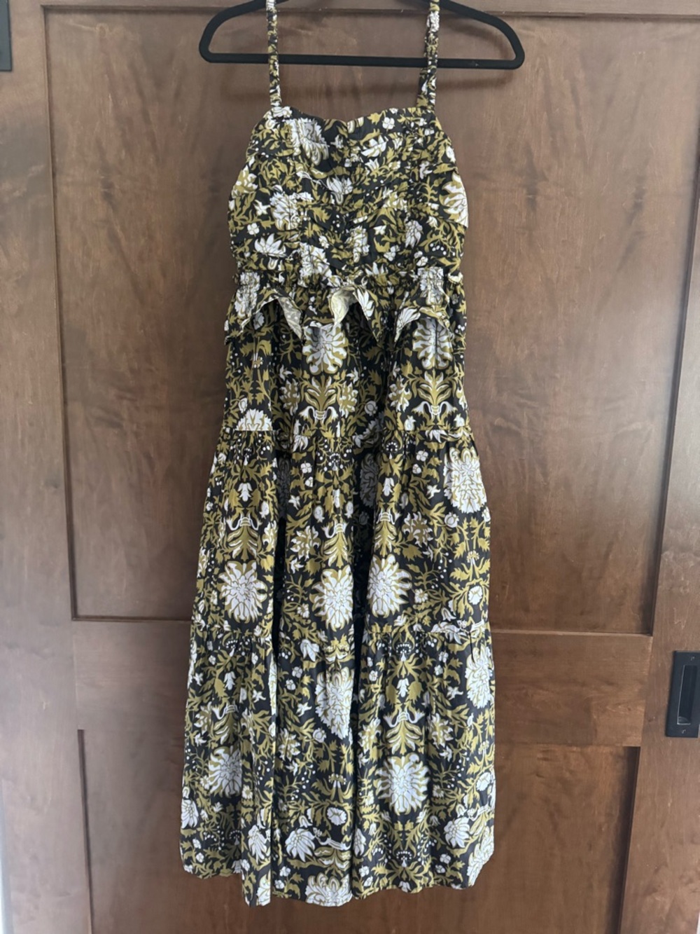 NWT Hyacinth House Myles Peplum Black Floral Tiered Dress